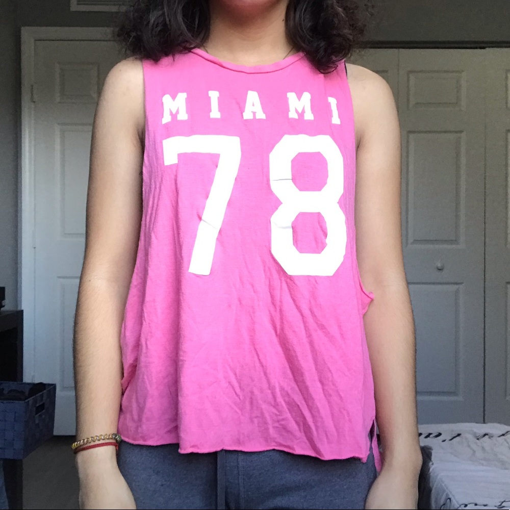 Pink Miami Muscle Tee